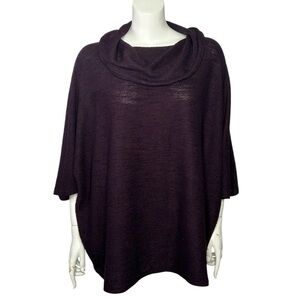 Lane Bryant 18 20 Womens Sweater Plum Cowl Neck 3/4 Sleeve